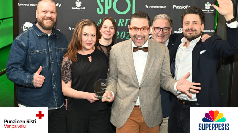 Superpesiksen ja Veripalvelun SPOT Awards-palkinto.