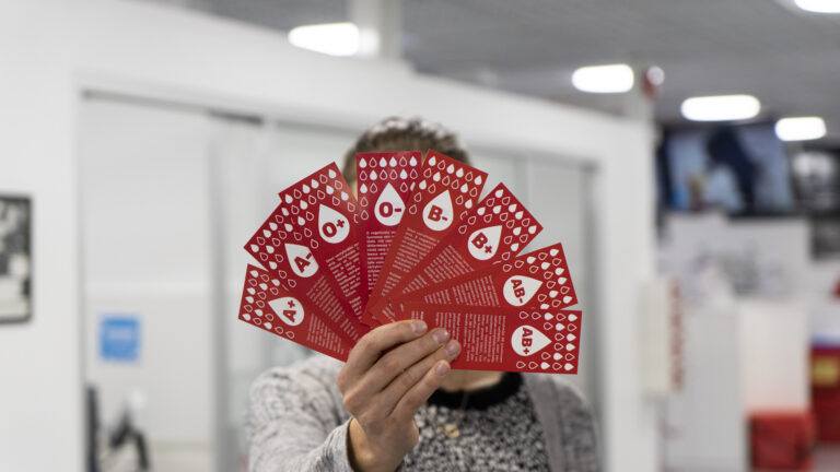 Bookmarks which have blood groups on them.