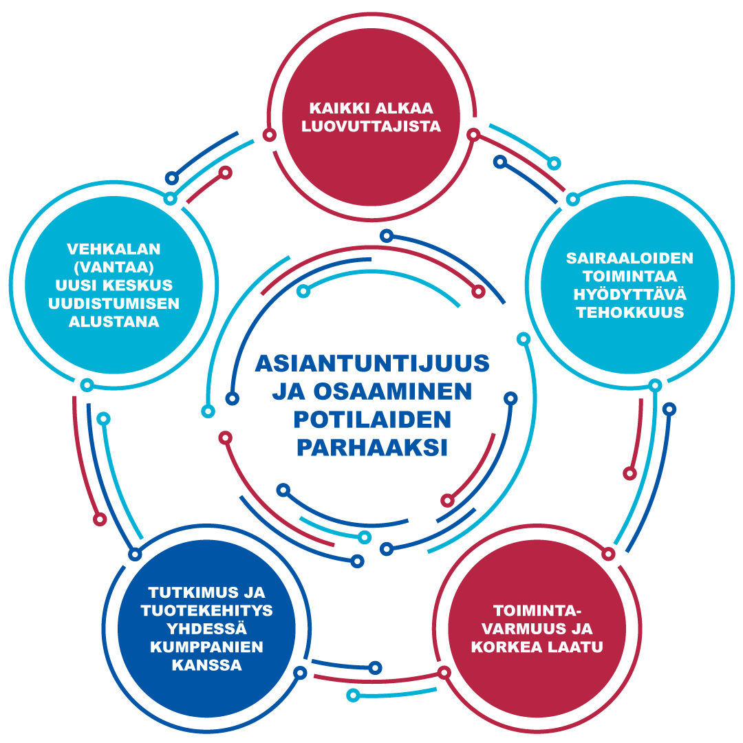 Veripalvelun strategia kuvitettuna.