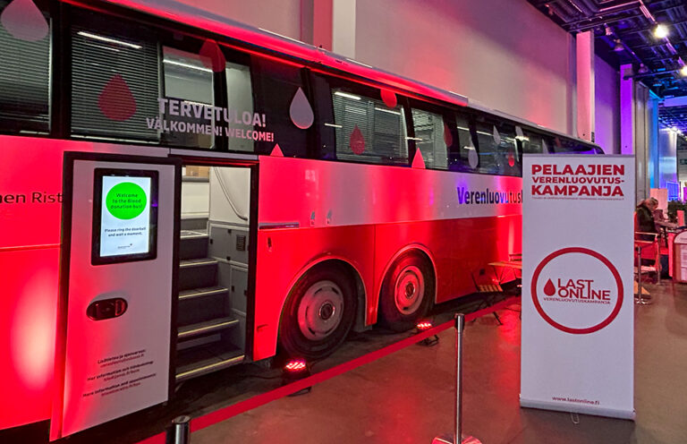Blood Service Blood Donation Bus at Assembly Winter 2025.