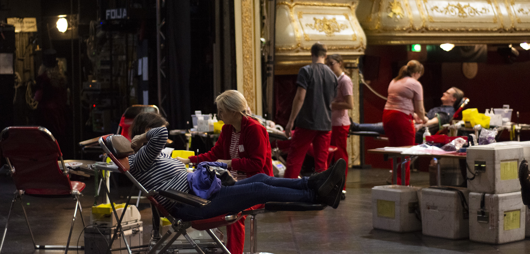 Blood donation event in Åbo Svenska teater.