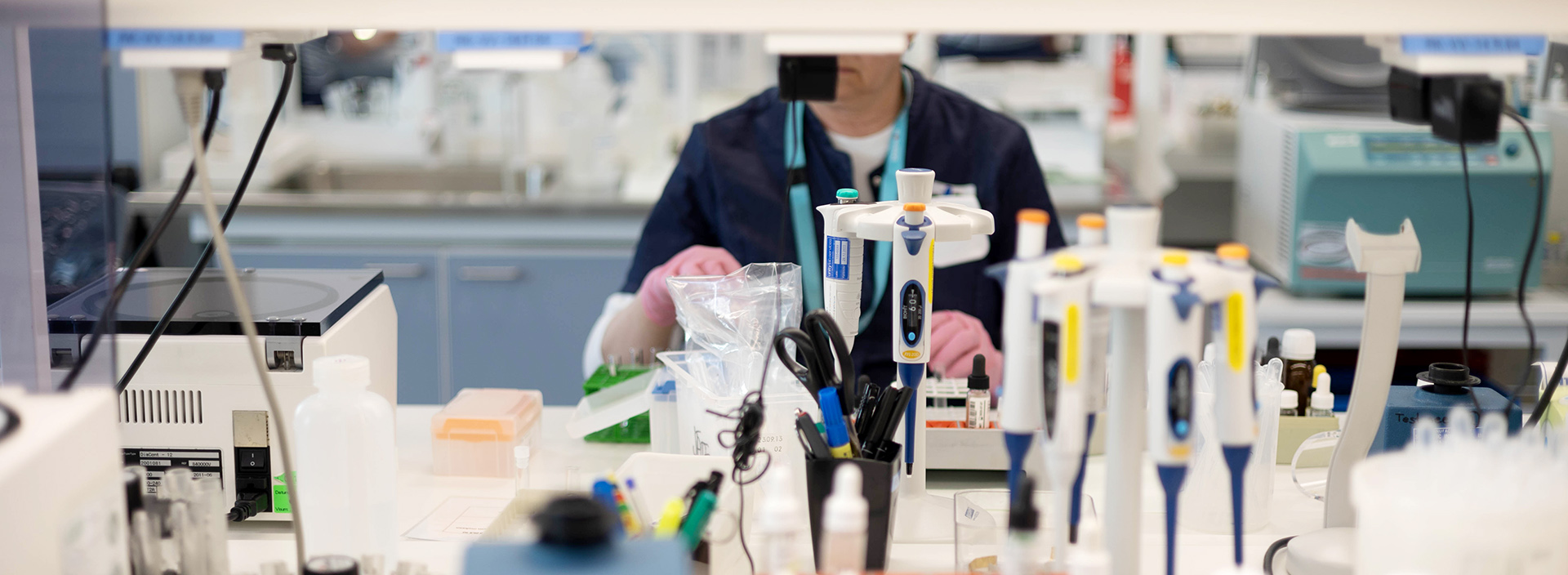 A laboratory specialist working at the laboratory of the Blood Service.