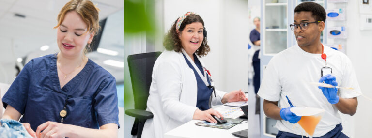 Personal inom Blodtjänst i sina arbetsuppgifter.